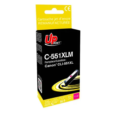 UPRINT CARTOUCHE REMANUFACTUREE CANON 551XL-REMPLACE CLI551XL MAGENTA