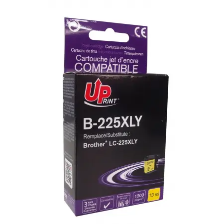 UPRINT CARTOUCHE COMPATIBLE BROTHER 225XL CHIP V3-REMPLACE LC225XL YELLOW