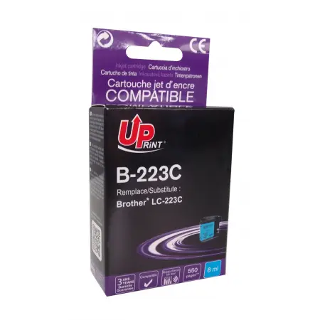 UPRINT CARTOUCHE COMPATIBLE BROTHER 223 CHIP V3-REMPLACE LC223 CYAN