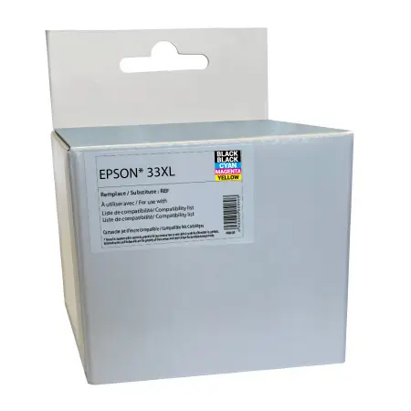 NEUTRE PACK 5 CARTOUCHES COMPATIBLES EPSON 33XL-REMPLACE T336 2BK/C/M/Y