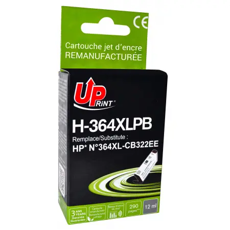 UPRINT CARTOUCHE REMANUFACTUREE HP 364XL-REMPLACE CB322EE/CB317EE PHOTO BK
