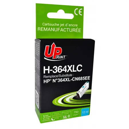 UPRINT CARTOUCHE REMANUFACTUREE HP 364XL-REMPLACE CN685 CYAN