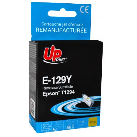 UPRINT CARTOUCHE REMANUFACTUREE EPSON 129-REMPLACE T129440 YELLOW