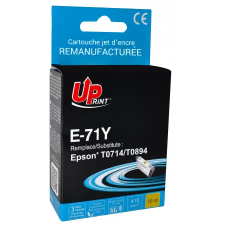 UPRINT CARTOUCHE REMANUFACTUREE EPSON 71-REMPLACE T071440 YELLOW