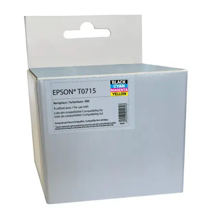 NEUTRE PACK 4 CARTOUCHES COMPATIBLES EPSON 71-REMPLACE T071 BK/C/M/Y