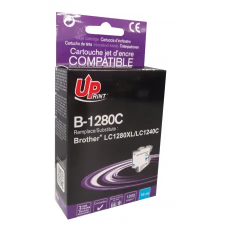 UPRINT CARTOUCHE COMPATIBLE BROTHER 1280XL-REMPLACE LC1280XL/1240/1220 CYAN