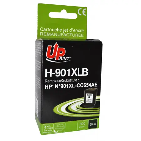 UPRINT CARTOUCHE REMANUFACTUREE HP 901XL-REMPLACE CC654A BLACK