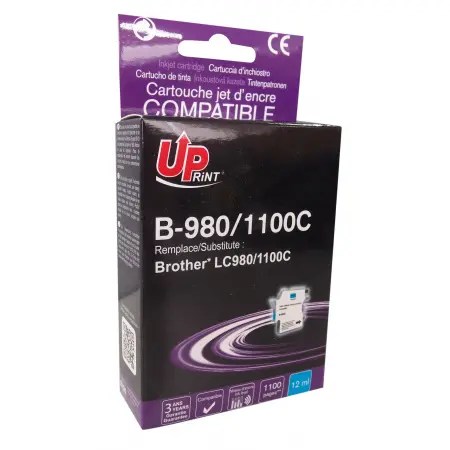 UPRINT CARTOUCHE COMPATIBLE BROTHER 980/1100-REMPLACE LC980/1100 CYAN