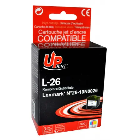 UPRINT CARTOUCHE REMANUFACTUREE LEXMARK 26-REMPLACE 10N0026 3CL#