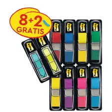 Post-it Marque-page Index mini, 11,9 x 43,2 mm, 8+2 gratuits