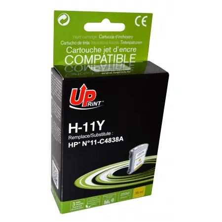 UPRINT CARTOUCHE REMANUFACTUREE HP 11-REMPLACE C4838A YELLOW#