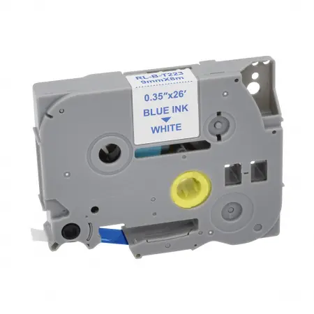 NEUTRE RUBAN COMPATIBLE BROTHER 233-REMPLACE TZE233 BLUE ON WHITE