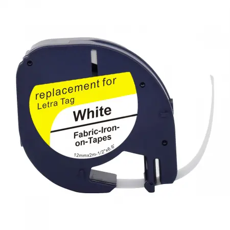 NEUTRE RUBAN COMPATIBLE DYMO LETRATAG IRON-18771/18769/S0718850 BLACK ON WHITE