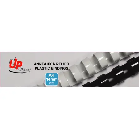 UP OFFICE-ANNEAUX PLASTIQUES 14 MM - BLANC - PACK DE 100#