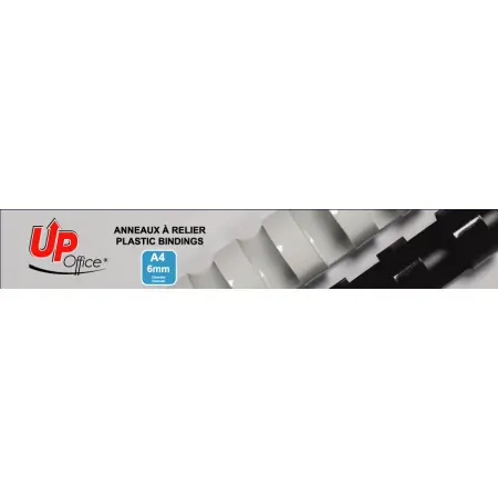 UP OFFICE-ANNEAUX PLASTIQUES 6 MM - BLANC - PACK DE 100#