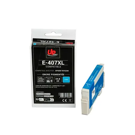 UPRINT CARTOUCHE COMPATIBLE EPSON 407L-REMPLACE T07U240 CYAN