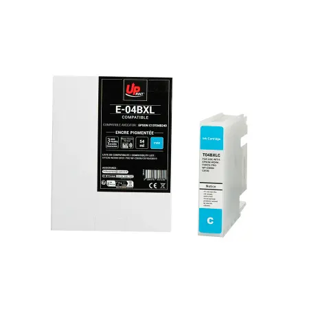 UPRINT CARTOUCHE COMPATIBLE EPSON 04BXL-REMPLACE T04B240 CYAN