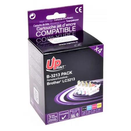 UPRINT PACK 4 CARTOUCHES COMPATIBLES BROTHER 3213-REMPLACE LC3213VAL BK/C/M/Y