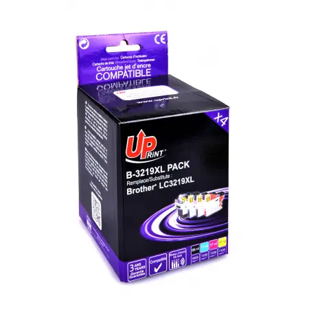 UPRINT PACK 4 CARTOUCHES COMPATIBLES BROTHER 3219XL- LC3219XLVAL BK/C/M/Y