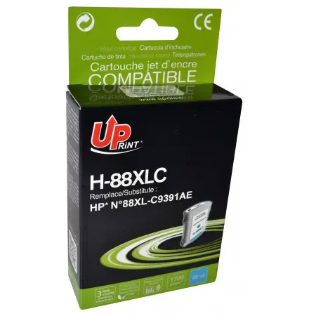 UPRINT CARTOUCHE REMANUFACTUREE HP 88XL-REMPLACE C9391 CYAN#