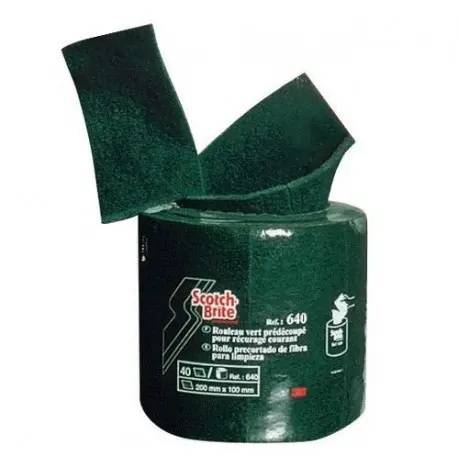 Rouleau abrasif vert 4m prédécoupé 3M 640 SCOTCH-BRITE- Le rouleau