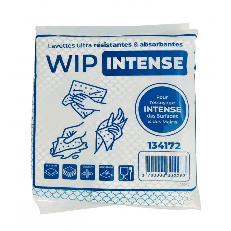 Lavette non tissée 35x35cm bleu 120gr WIP INTENSE- Sachet de 35