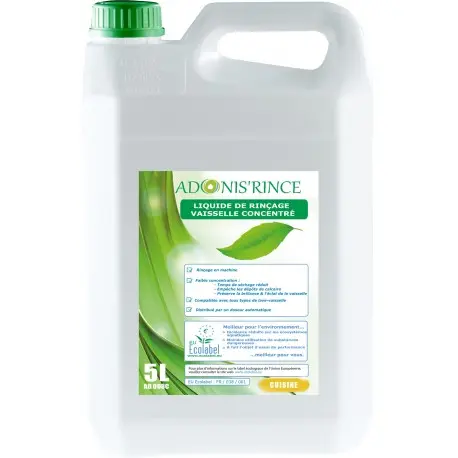Liquide de rinçage ADONIS' RINCE machine ECOLABEL -Bidon 5L