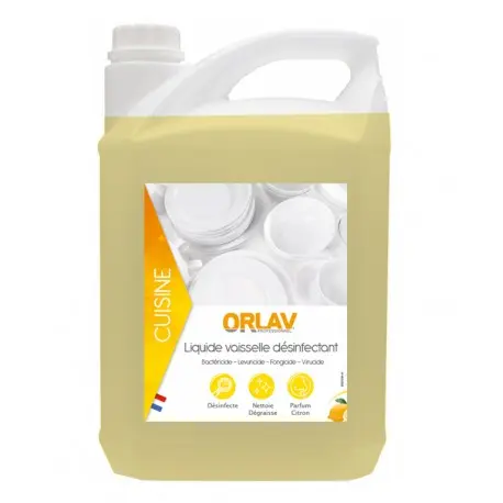 Liquide plonge manuelle désinfectante ORLAV 0407 - Bidon 5L (BPU)