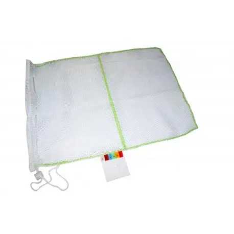 Filet de lavage blanc et vert 50x70cm pour bandeau et lavette - Unité