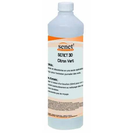 Détergent surodorant bactéricide SENET 3D ECO citron vert - 611 -1L