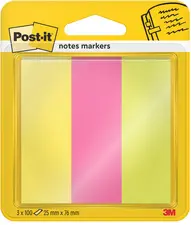 Post-it Marque-page Page Marker, papier, large, fluo
