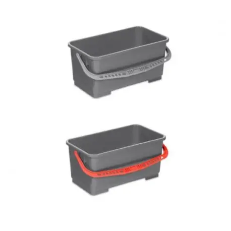 Seau 22L gris VDM avec anse grise ou rouge
