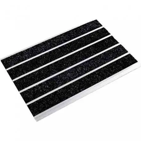 Tapis profil alu insert moquette bouclé anthracite ROMAT22mm-le m²