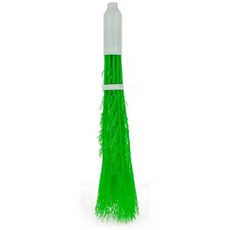 Balai synthétique vert pour voirie monture plastique