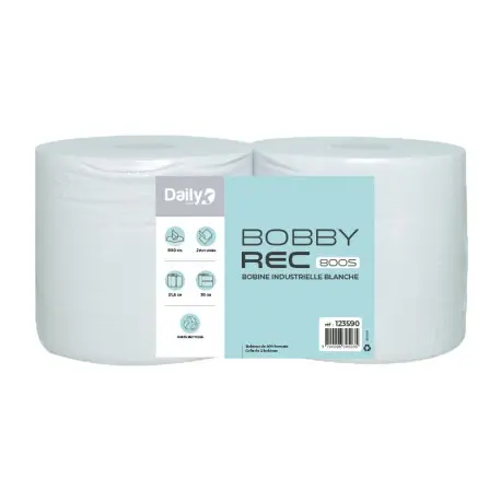 Bobine recyclée blanche BOBBYREC 800S Dailyk Start - Colis de 2