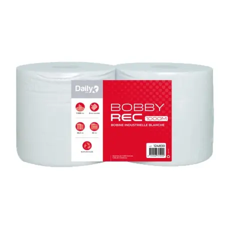 Bobine recyclée blanche BOBBYREC 1000 M Dailyk START - Lot de 2