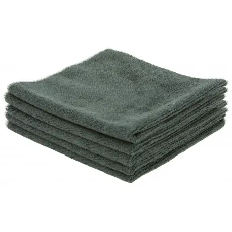 Lavette microfibre 38x38cm multi-usages noire PREMIUM- Lot 5