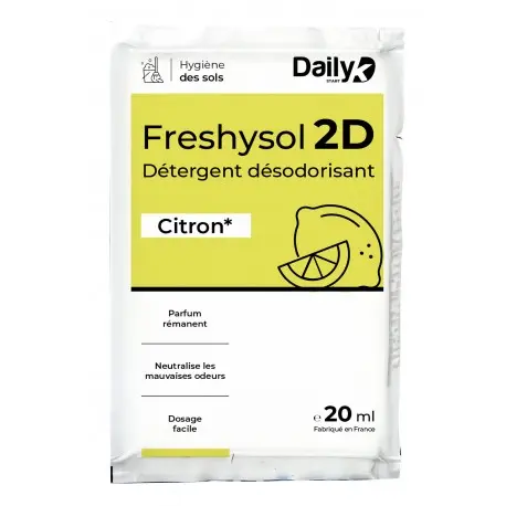 Détergent désodorisant 20ml FRESHYSOL 2D DAILYK- Ct 250 doses