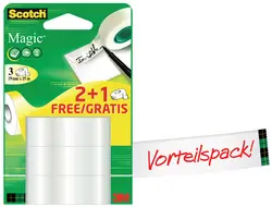 3M Scotch Ruban adhésif Magic 810, pack promo, invisible
