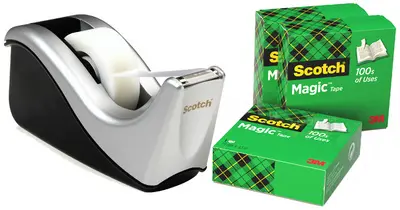 3M Scotch Dévidoir de table C60, garni, promotion, argent