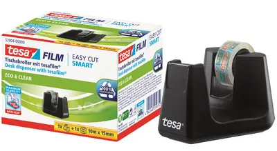 tesa Dévidoir de bureau Smart ecoLogo, équipé, noir