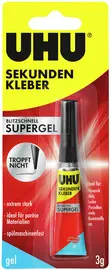 UHU Colle instantanée SUPERGEL, avec solvant, tube de 3 g
