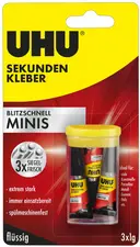 UHU Colle instantanée blitzschnell MINIS, 3 tubes de 1 g