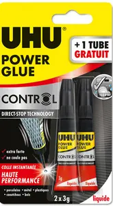UHU Colle instantanée POWER GLUE liquide Control, 3 g