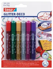 tesa Colle à paillette "déco scintillante", tube, 6 x 10 g