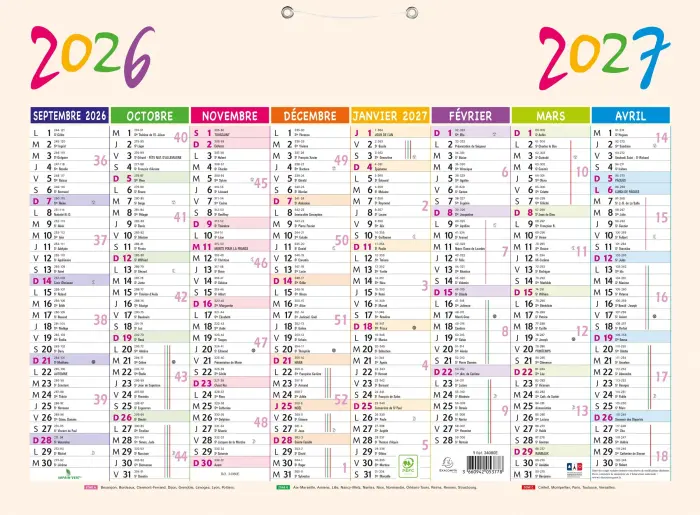 Calendrier SAD Pep's 55x40,5 - Beige