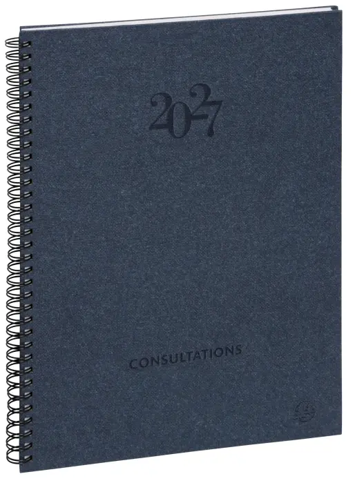 Agenda de bureau Consultations 29S spiralé Napura 29,7 x 21 cm Semainier Janvier à Décembre 2027 - Couleurs assorties