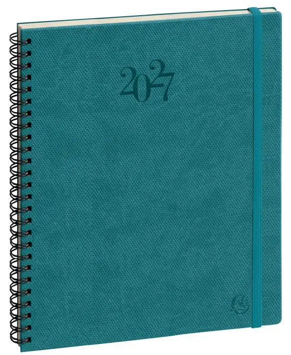 Agenda de bureau Eurotime 22S spiralé Swan 18,5 x 22,5 cm Semainier Décembre 2026 à Décembre 2027 - Couleurs assorties