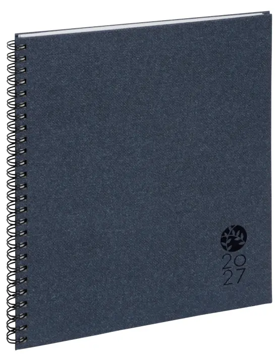 Agenda de bureau Eurotime 22S spiralé Forever 22,5 x 18,5 cm Semainier Janvier à Décembre 2027 - Couleurs assorties