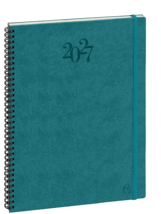 Agenda de bureau Eurotime 29S spiralé Swan 21 x 29,7 cm Semainier Janvier à Décembre 2027 - Couleurs assorties